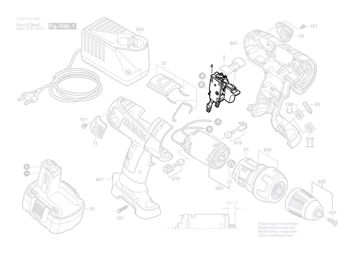 Interrupteur pour visseuse GSR 12 VE-2